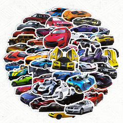50pcs Racing Car Stickers Waterproof DIY Decorate Party