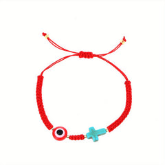 Devil's Eye Turquoise Cross Bracelet Mexican Beach Jewelry