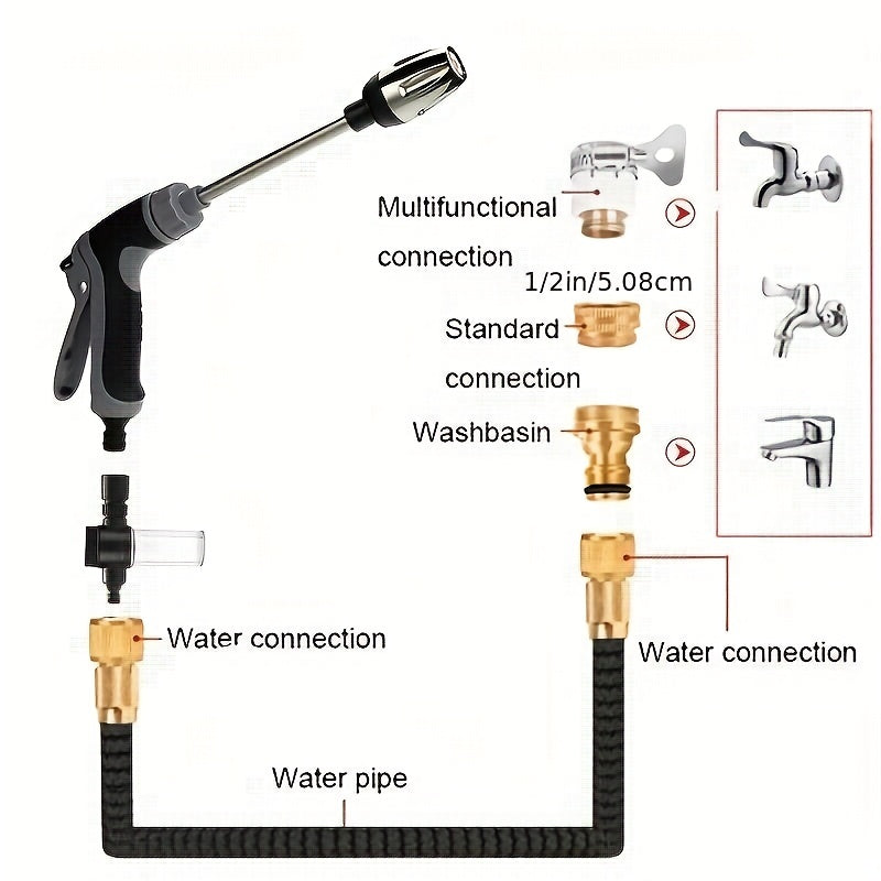 High Pressure Car Wash Water Gun Garden Hose Nozzle Household Tool