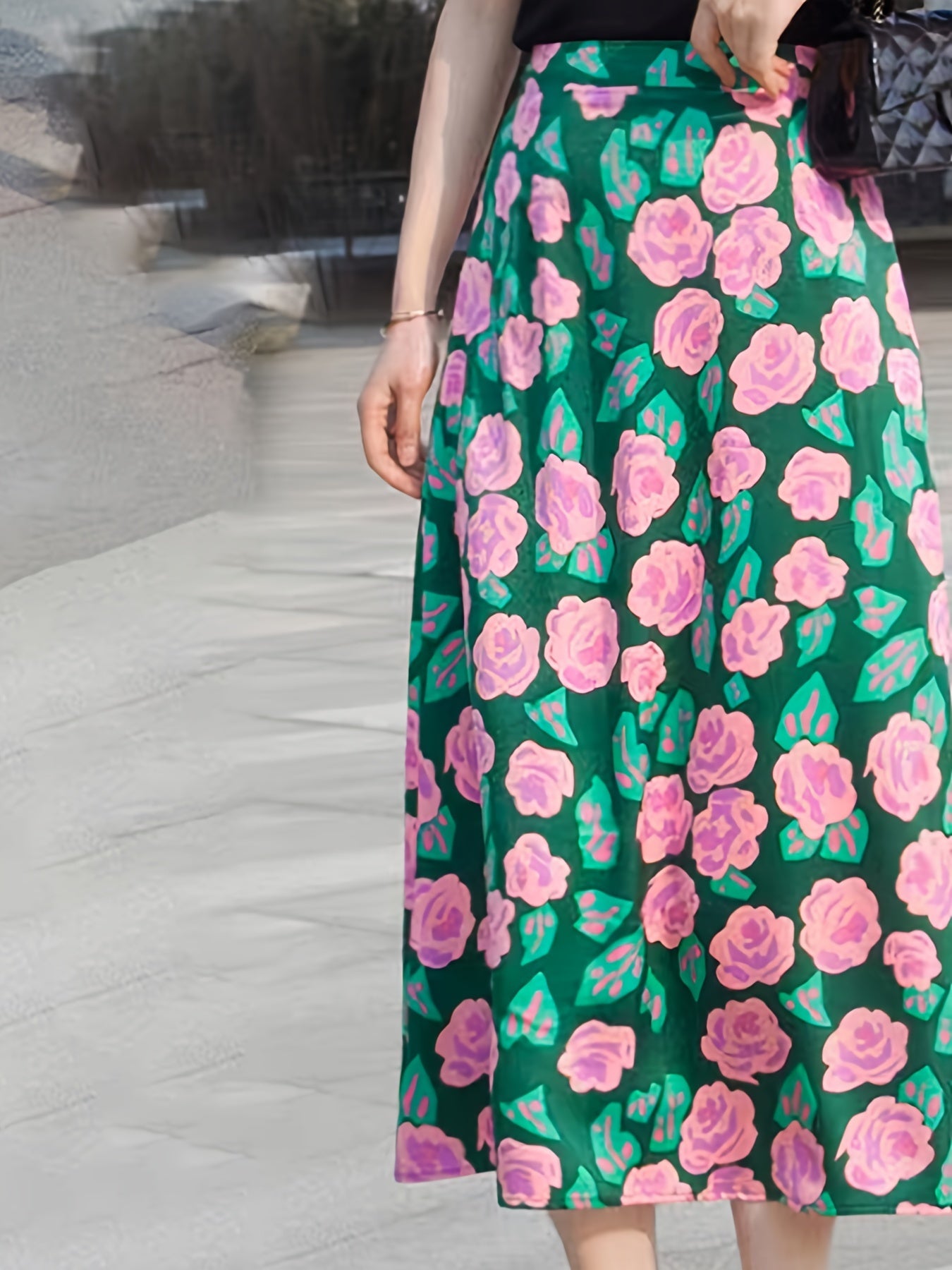  Women's Floral Print Maxi Skirt