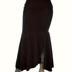  Solid Grommet Detail High Rise Mermaid Skirt