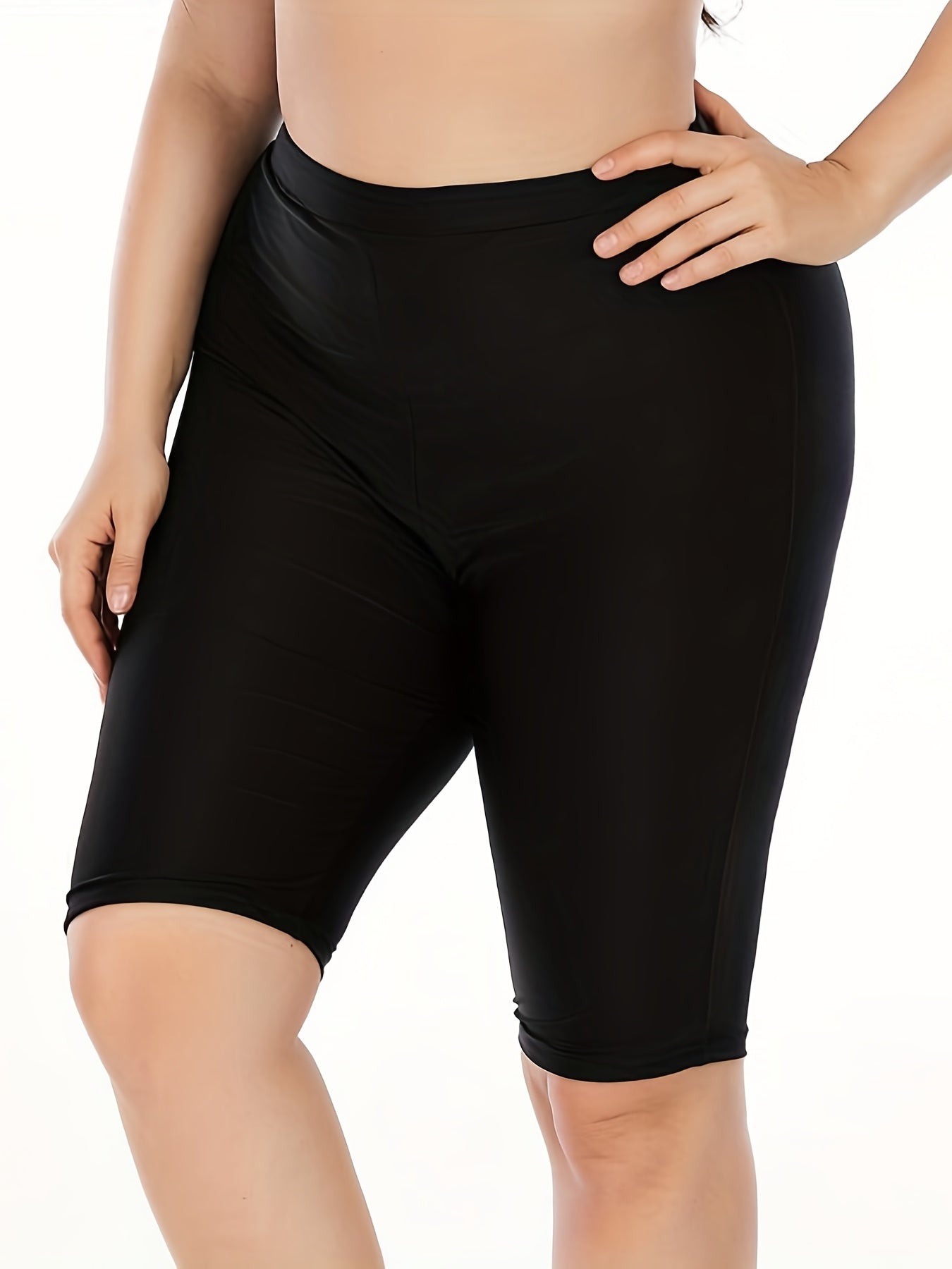  High Rise Solid Biker Shorts