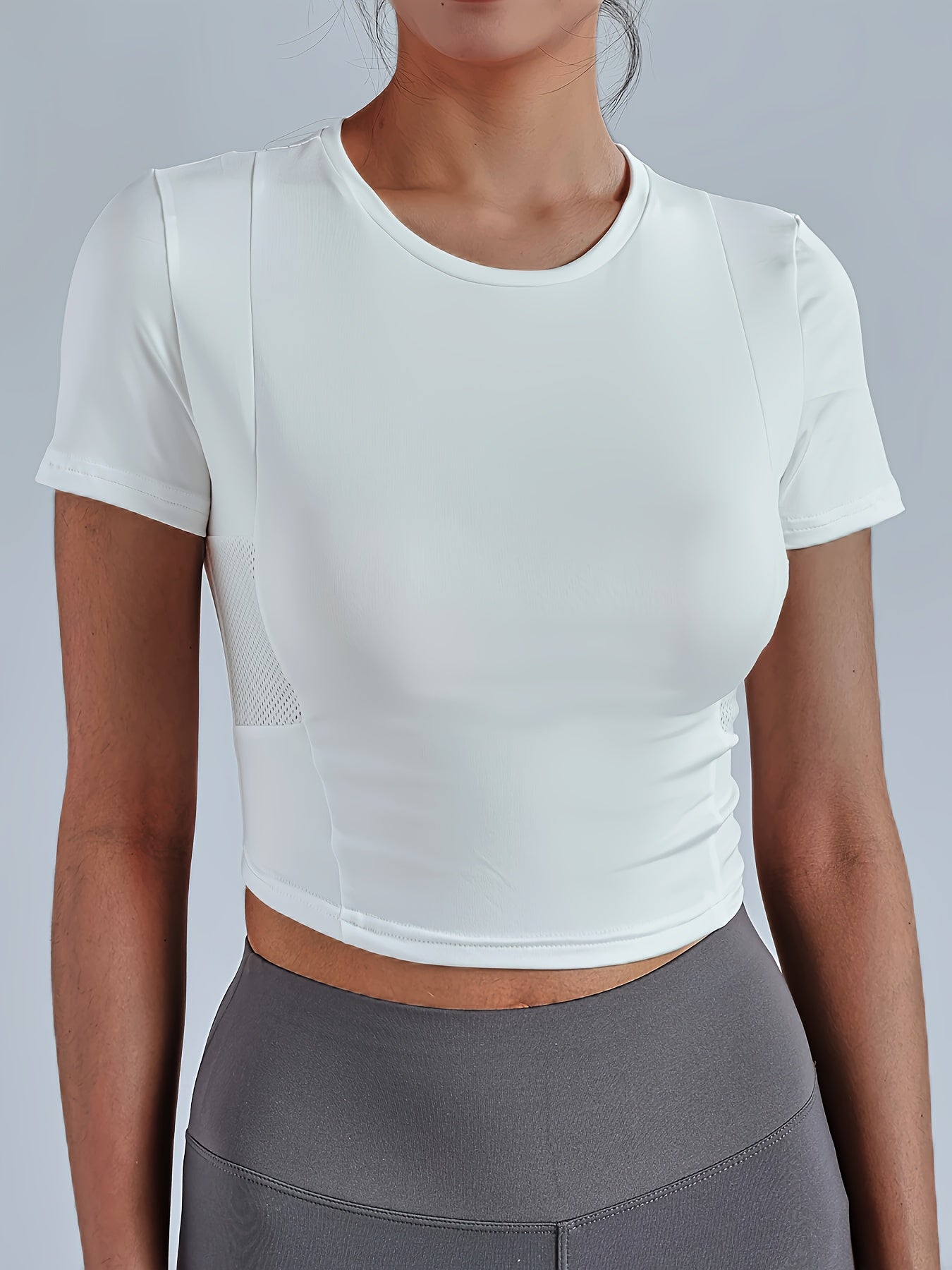 Mesh Breathable T Shirt Fitness Crop Tee Women's Activewear