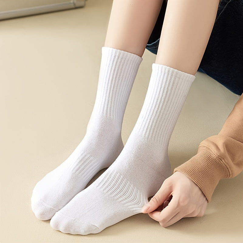 3 Pairs Women's Casual Mid Tube Socks