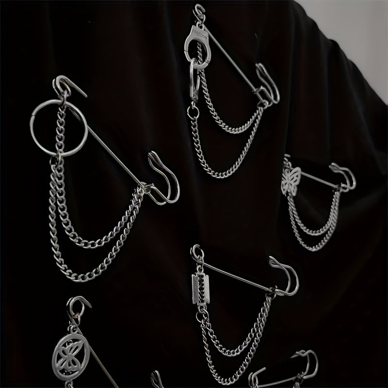 Minimalist Tassel Chain Brooch Pin