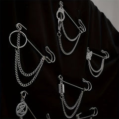 Minimalist Tassel Chain Brooch Pin