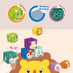 Animal Soft Blocks Stacking Toy for Toddlers - Shape Recognition