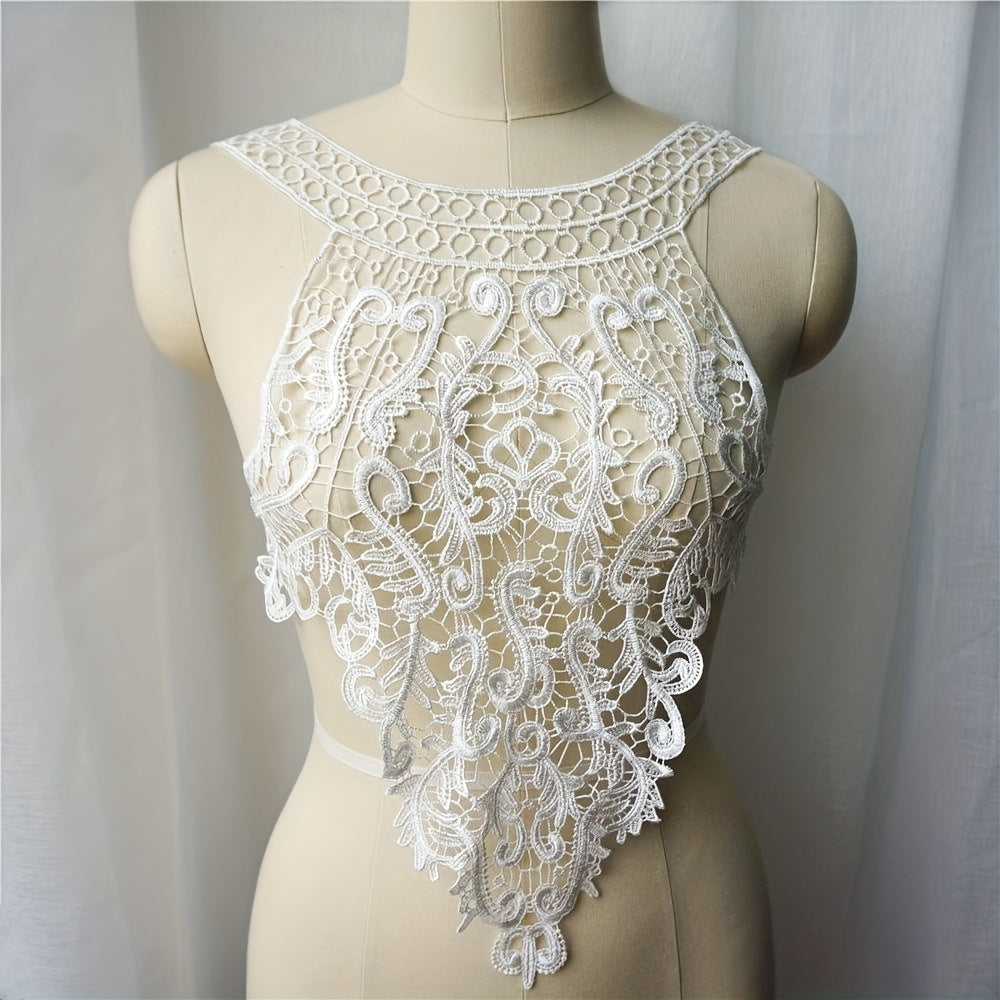 Floral Fabric Collar Embroidered Wedding Gown Appliques Bohemian Style Sew Patch