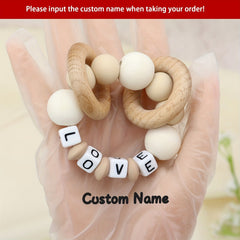 Customizable Rattle Teether Ring for Babies