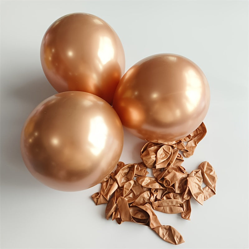 20pcs 10 Inch Metallic Balloon Chrome Latex with Ribbon for Birthday Engagement