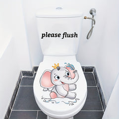 Elephant Toilet Sticker Decal Bathroom Decoration