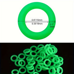 50pcs Green Camping Ground Nail Night Luminous Rings Tents Accessories