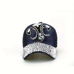 Rhinestone Cross Patch Baseball Cap Y2K Bling Dad Hat