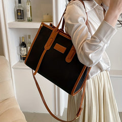 Large Canvas Crossbody Tote Bag for Work School