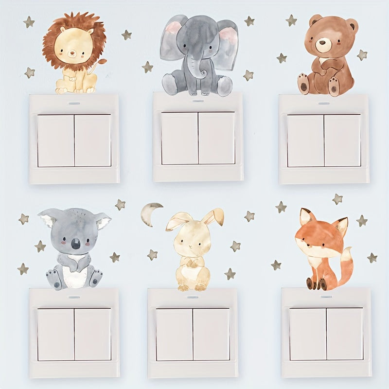 Cute Cartoon Animal Wall Decal for Switch Decoration