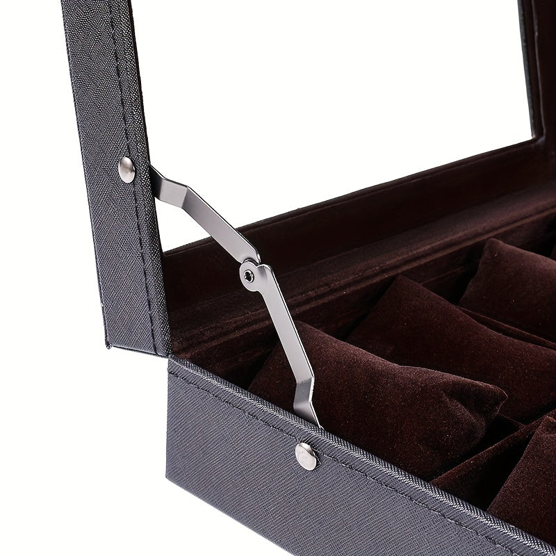 5 slot PU Leather Watch Storage Box 10 slot Watch Box Glass Storage Rack