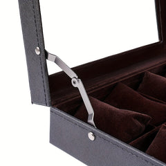 5 slot PU Leather Watch Storage Box 10 slot Watch Box Glass Storage Rack