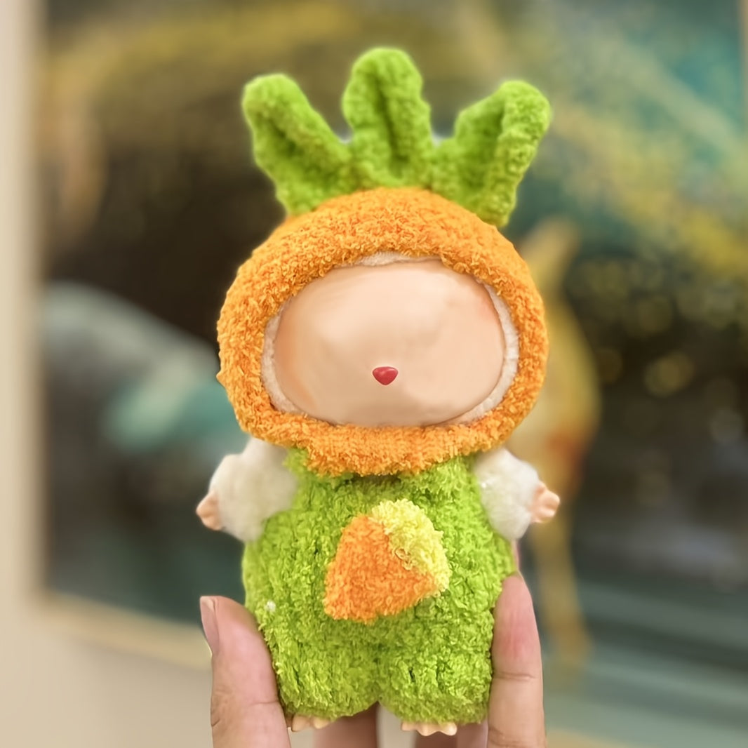 Labubu & Carrots Green & Orange Bunny Ears Matching Outfits for Dolls
