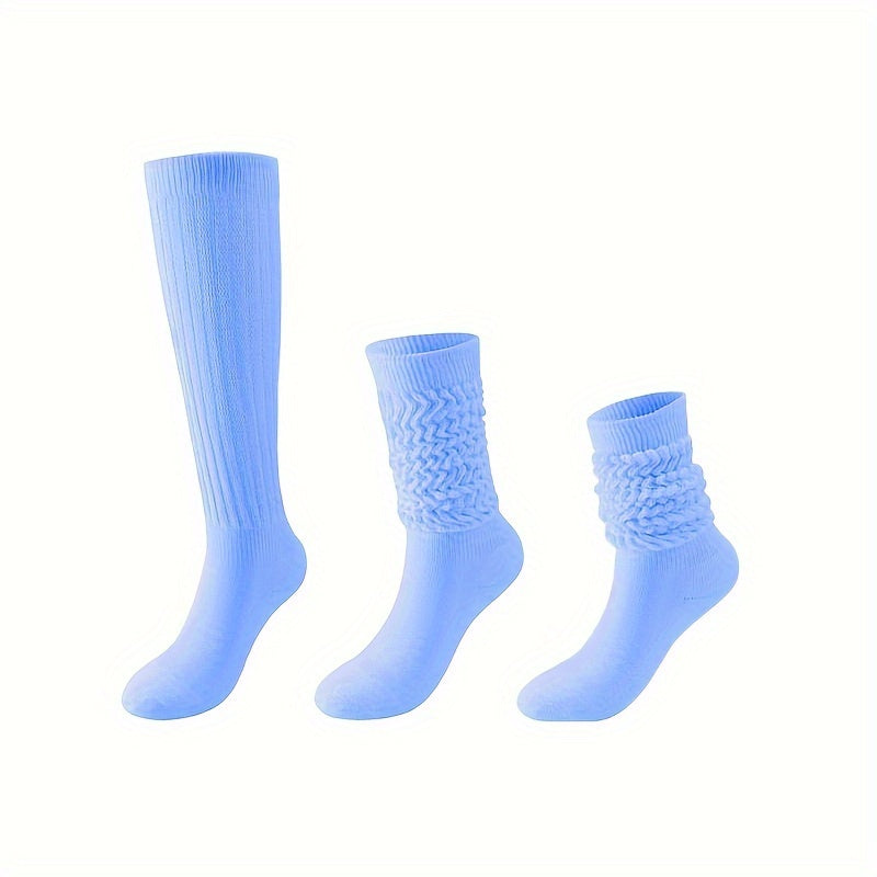 Women's Solid Calf Socks Warm & Comfy Knee High Stockings
