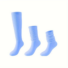 Women's Solid Calf Socks Warm & Comfy Knee High Stockings