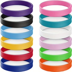 12 Pcs Mixed Silicone Wristbands Solid Bracelets