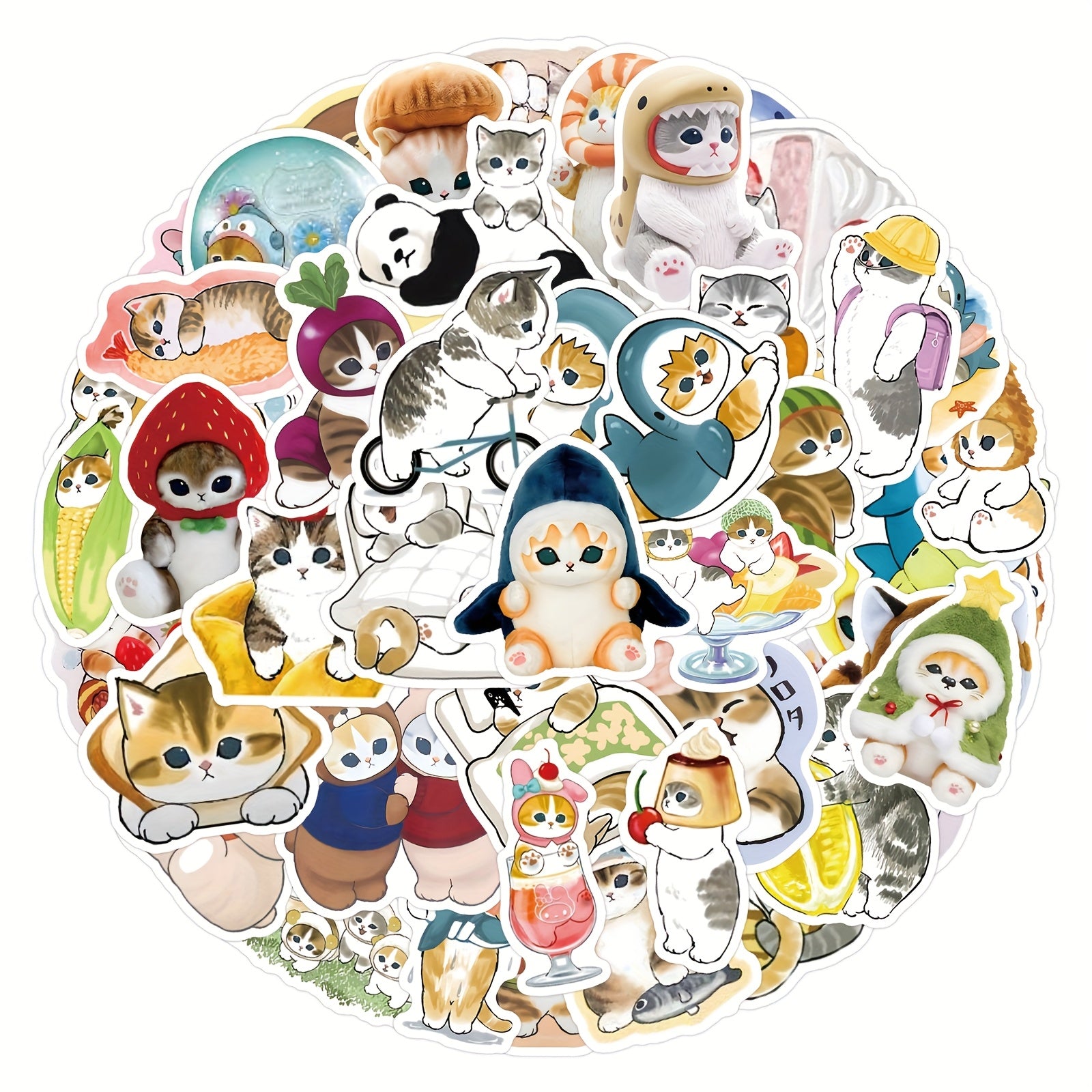 55pcs Mofusand Sticker for Stationery Cup Laptop Suitcases Refrigerator