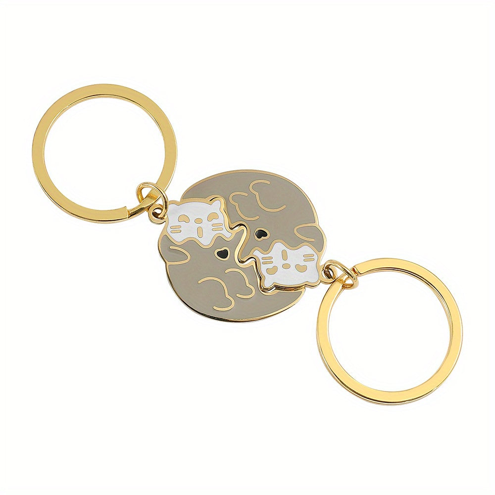 Couple Zinc Alloy Keychain Romantic Gift Anniversary Birthday Accessories Men