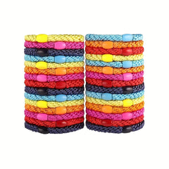 30pcs Colorful Elastic Hair Tie Ponytail Holder Accessories for Thick Curly Hair