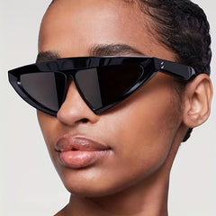 Y2K Triangle Cat Eye Sunglasses for Women Men Hiphop Decorative Shades Glasses