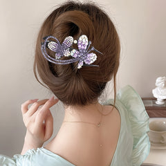 Rhinestone Flower Hair Claw Clip Strong Hold Hairpin
