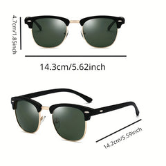Men's Semi Rimless Polarized Sunglasses UV400 Outdoor Sports