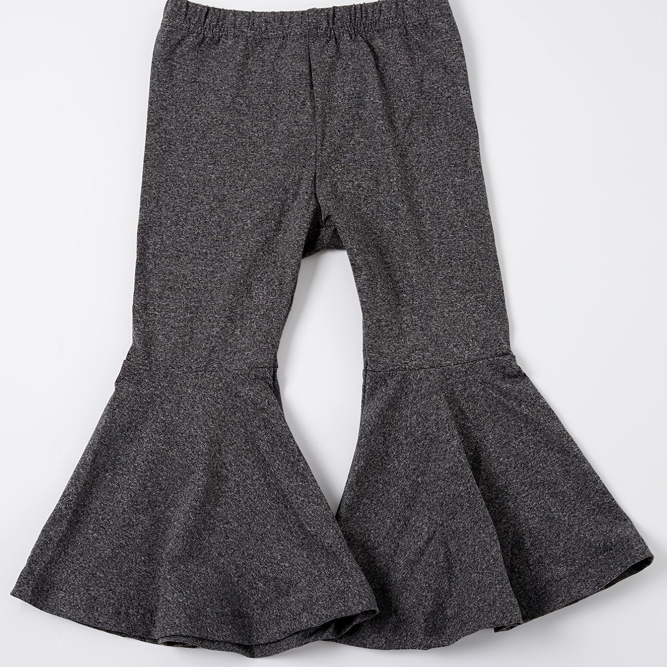 Girls Vintage Elastic Waist Flared Pants