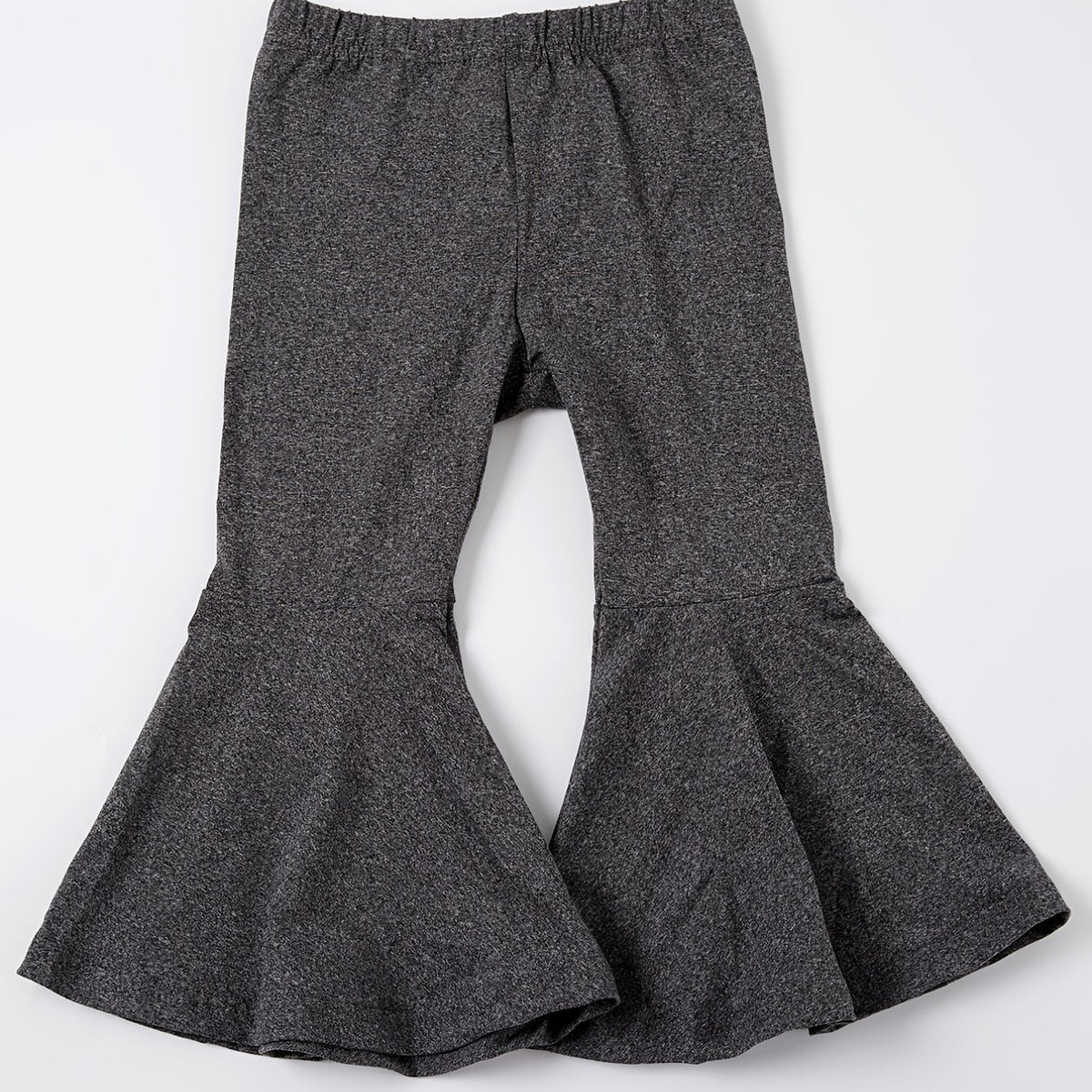 Girls Vintage Elastic Waist Flared Pants