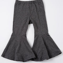 Girls Vintage Elastic Waist Flared Pants
