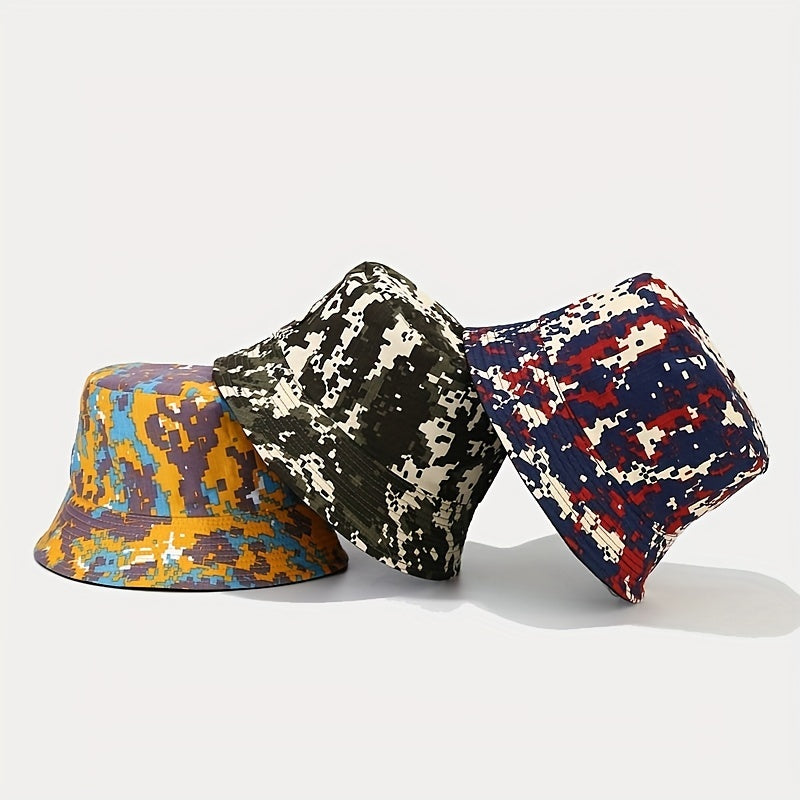 Geometric Print Bucket Hat Lightweight Sunscreen Fisherman Cap