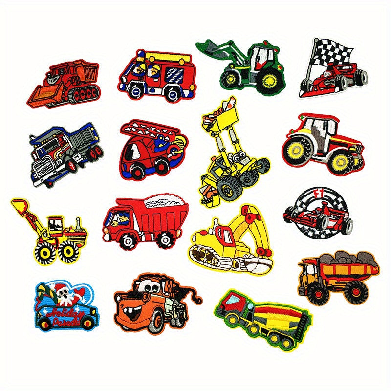 16pcs Car Embroidered Patches For Men Sew On Repair Patch DIY Crafts Projects