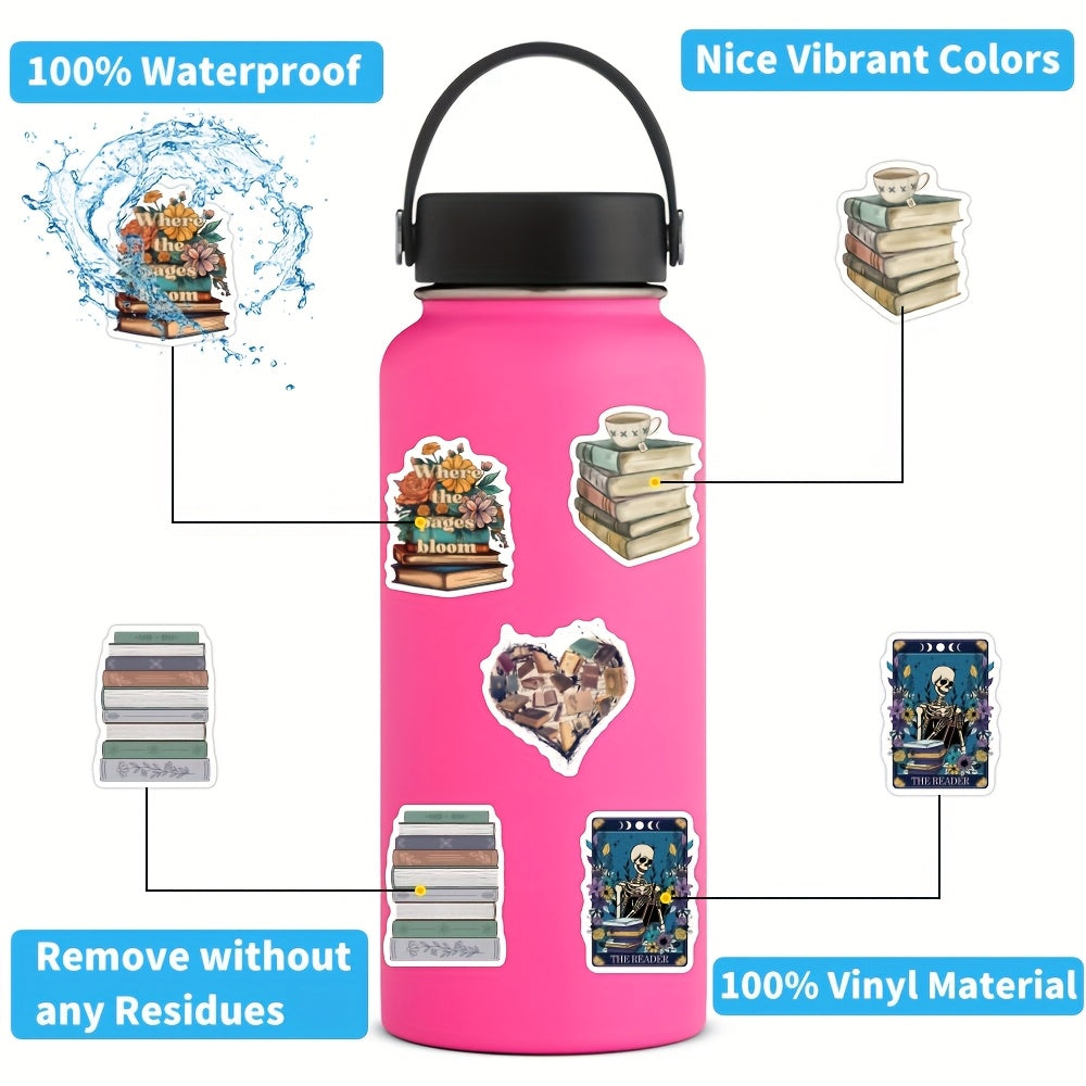 Book Lover Stickers Vinyl Decals Inspirational Quotes Whimsical Designs