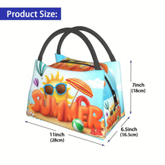 Summer Sun Pattern Reusable Refrigerated Bag Portable Insulated Bag
