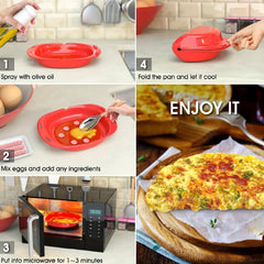 2pcs Microwave Omelette Maker Non Stick Silicone Egg Cooker