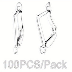 100pcs Pack Silver Jewelry Findings Earring DIY Accessories