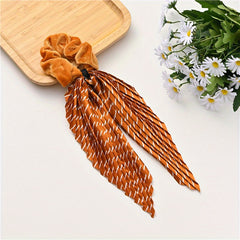 Vintage Pleated Scrunchies Hair Tie Velvet Hair Rope Striped Hair Accessories