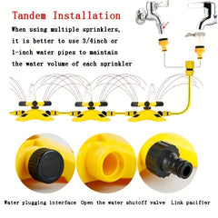 Lawn Sprinkler 360 Rotating 3 Arm Large Area Coverage