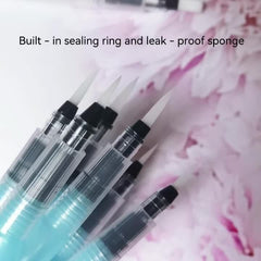 Solid Watercolor Brush Set 7pcs Flat and Round Tips