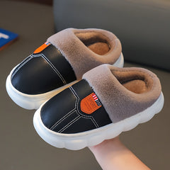 Boys Plus Fleece House Shoes Non Slip Soft Warm Walking Shoes