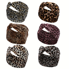 Leopard Print Wide Brim Headband Plus Velvet Hair Band