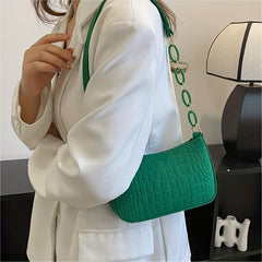 Crocodile Pattern Hobo Bag Shoulder Bag Women's Casual Handbag