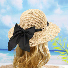 Vintage Ruffles Straw Sun Hat UPF50 Bucket Hat
