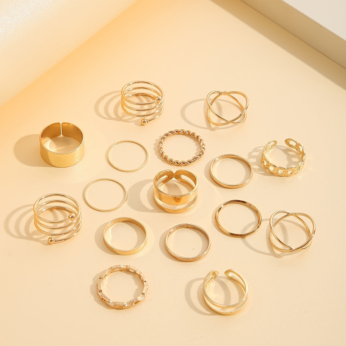 Geometric Surplice Ring Set Women's Jewelry