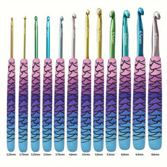 12pcs Ergonomic Handle Crochet Hooks Set For Arthritic Hands