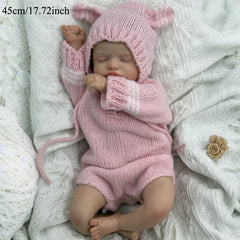 Realistic Pink Sleeping Youngsters Girl Reborn Doll with 3D Skin & Blood Vessels